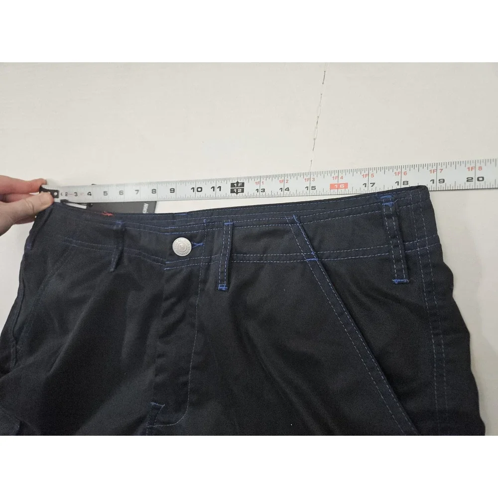 True Religion Cargo Pants Men's 36x32 Black w Blue Stitching MSRP $164
